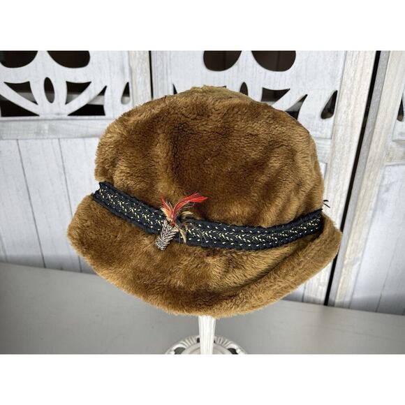 Vintage United Hatters Cap & Millinery Mens Brown Faux Fur Winter Hat Medium - Picture 1 of 8